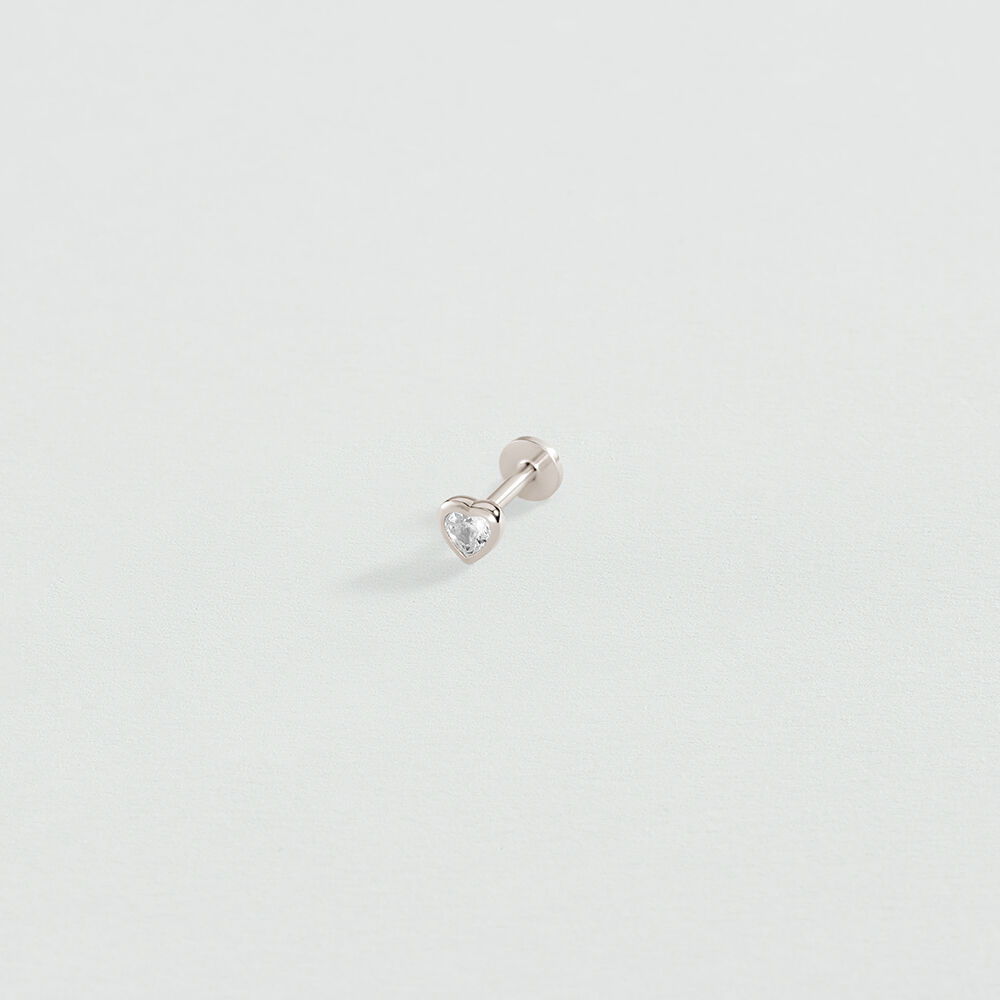 Piercing puce C&OElig;UR MIX & MATCH - Cristal / Argent&eacute; - Piercing H&eacute;lix & Tragus  | Agatha