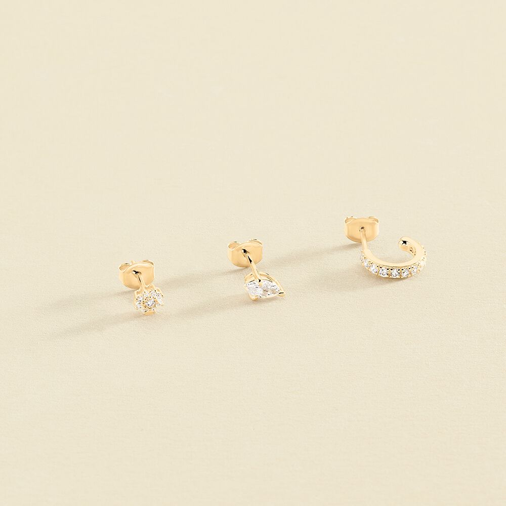Piercing puce PARADIS - Cristal / Doré - Piercings  | Agatha