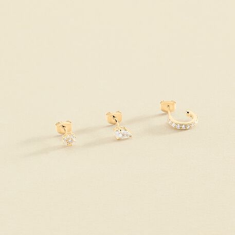 Piercing puce PARADIS - Cristal / Doré - Piercings  | Agatha