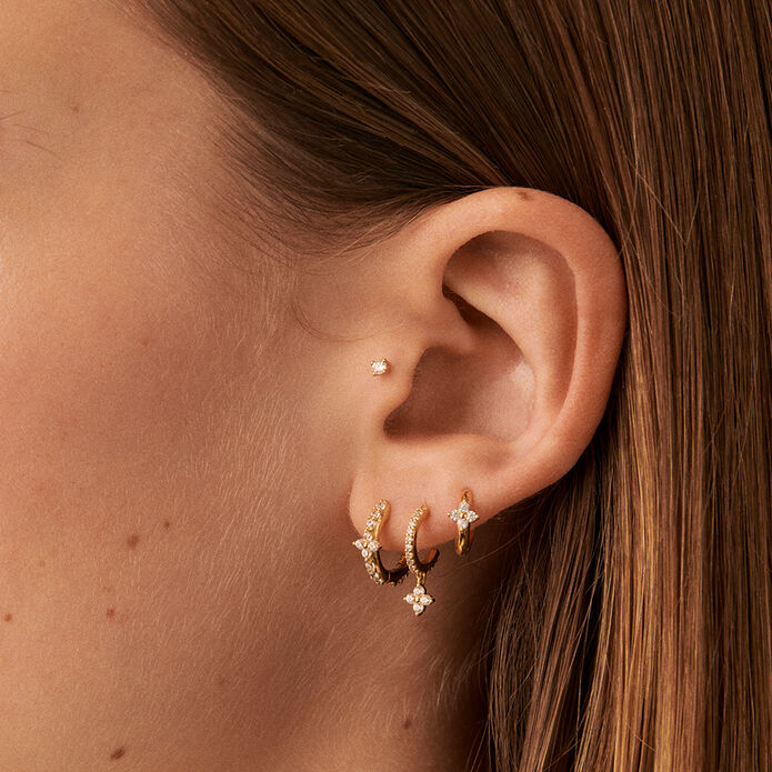 Piercing puce MINI - Cristal / Doré - Piercings  | Agatha