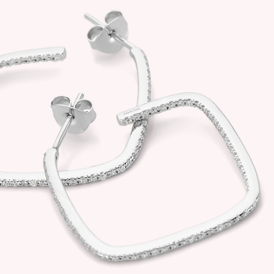 Créoles SISSI - Cristal / Argenté - Boucles d'oreilles  | Agatha