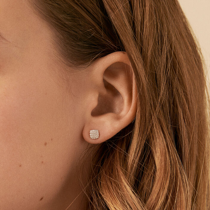 Boucles d'oreilles puces GLORIA - Cristal / Argenté - Boucles d'oreilles puces  | Agatha