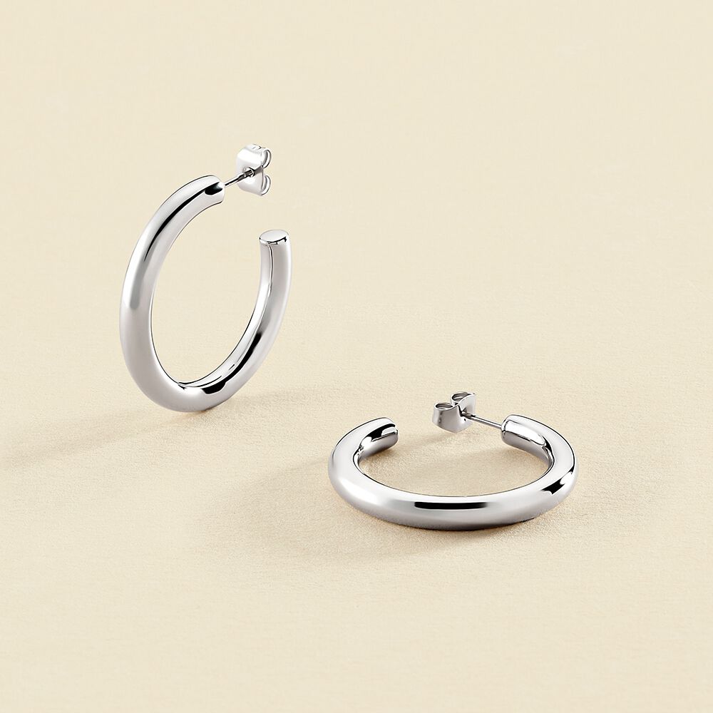 Créoles GIPSY - Argenté - Boucles d'oreilles  | Agatha