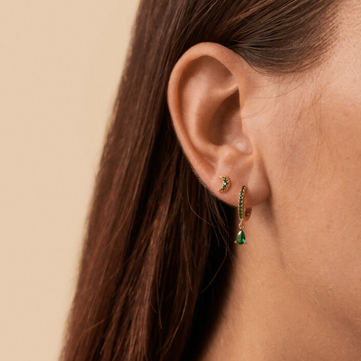 Piercing puce LUA - Vert / Doré - Piercings  | Agatha