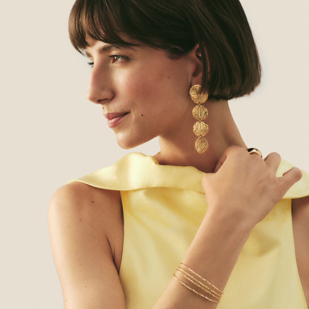 Boucles d'oreilles pendantes ASTREE - Doré - Boucles d'oreilles fantaisies  | Agatha