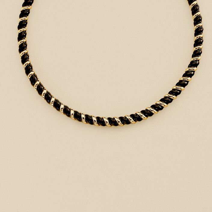 Collier ras du cou SESHA - Noir / Doré - Colliers  | Agatha