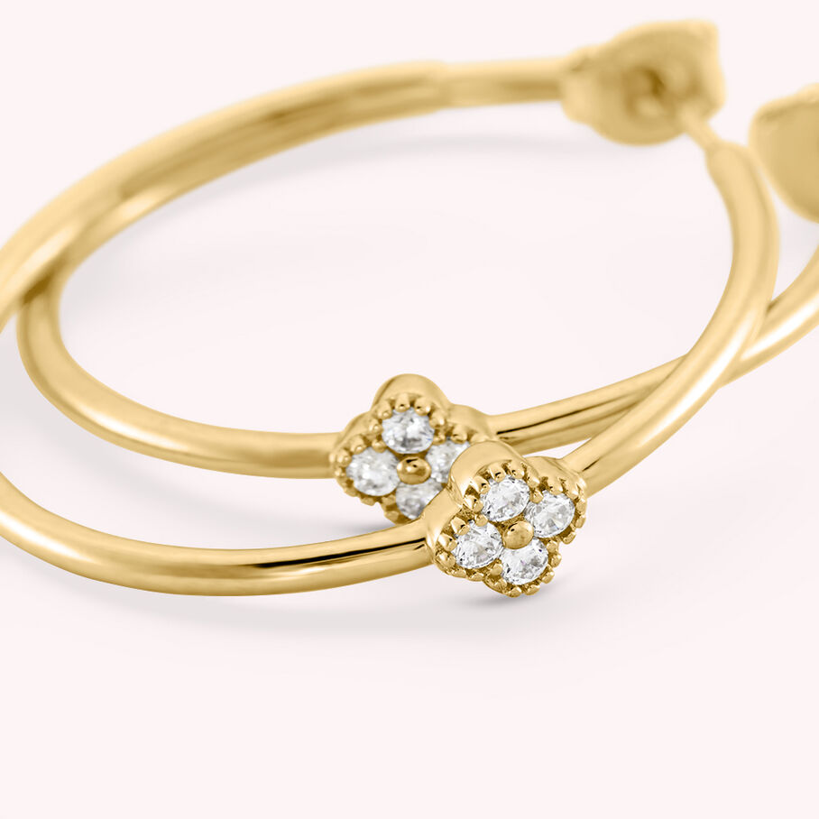 Créoles BELOVED - Cristal / Doré - Boucles d'oreilles  | Agatha