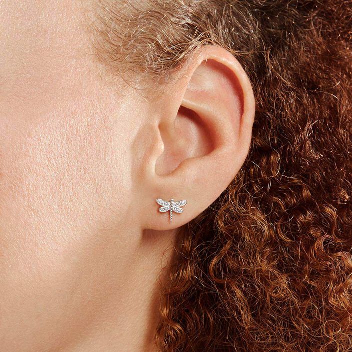 Piercing puce LIBELULA - Cristal / Argenté - Piercings  | Agatha