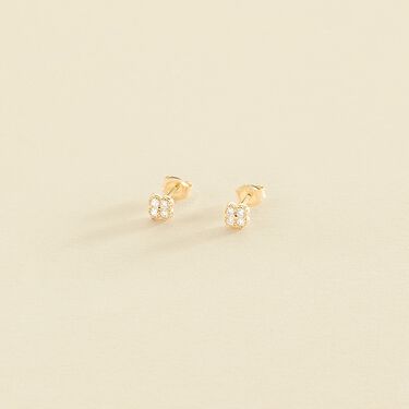 Boucles d'oreilles puces BELOVED - Cristal / Doré - Boucles d'oreilles puces  | Agatha