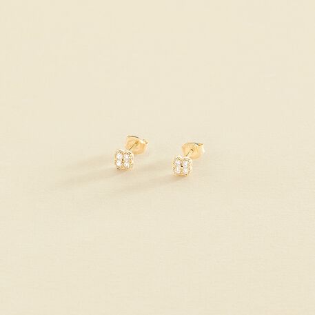Boucles d'oreilles puces BELOVED - Cristal / Doré - Boucles d'oreilles puces  | Agatha