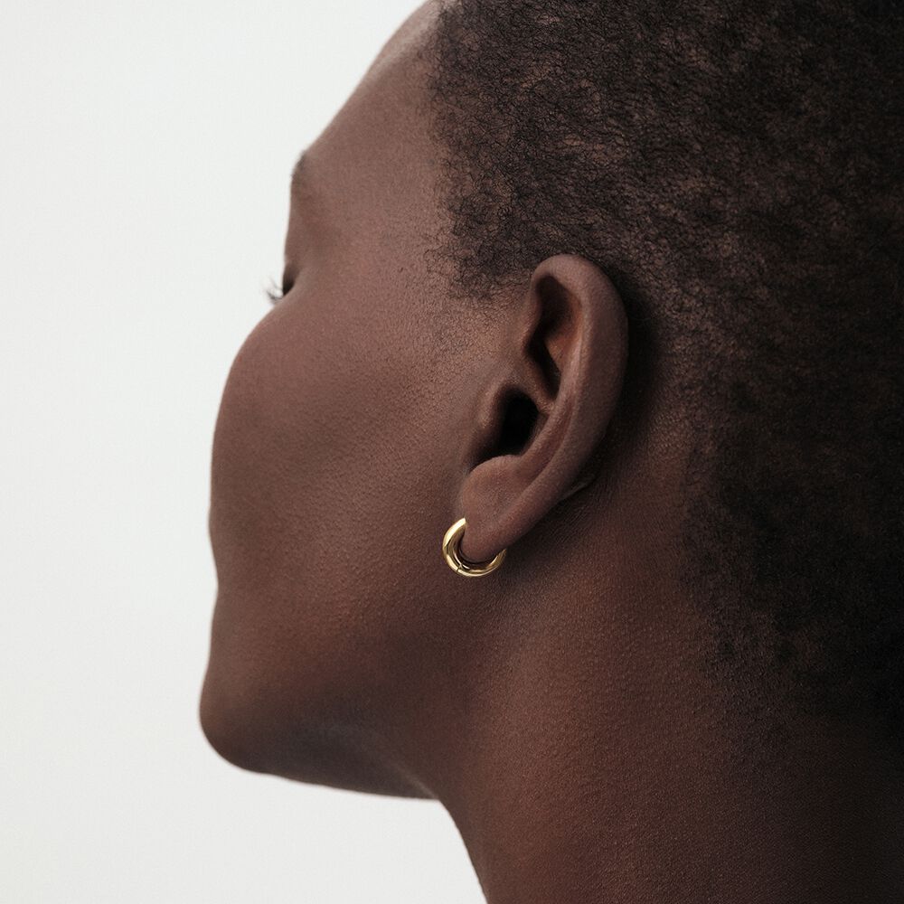 Piercing cr&eacute;ole DODUE - Dor&eacute; - Argent v&eacute;ritable  | Agatha