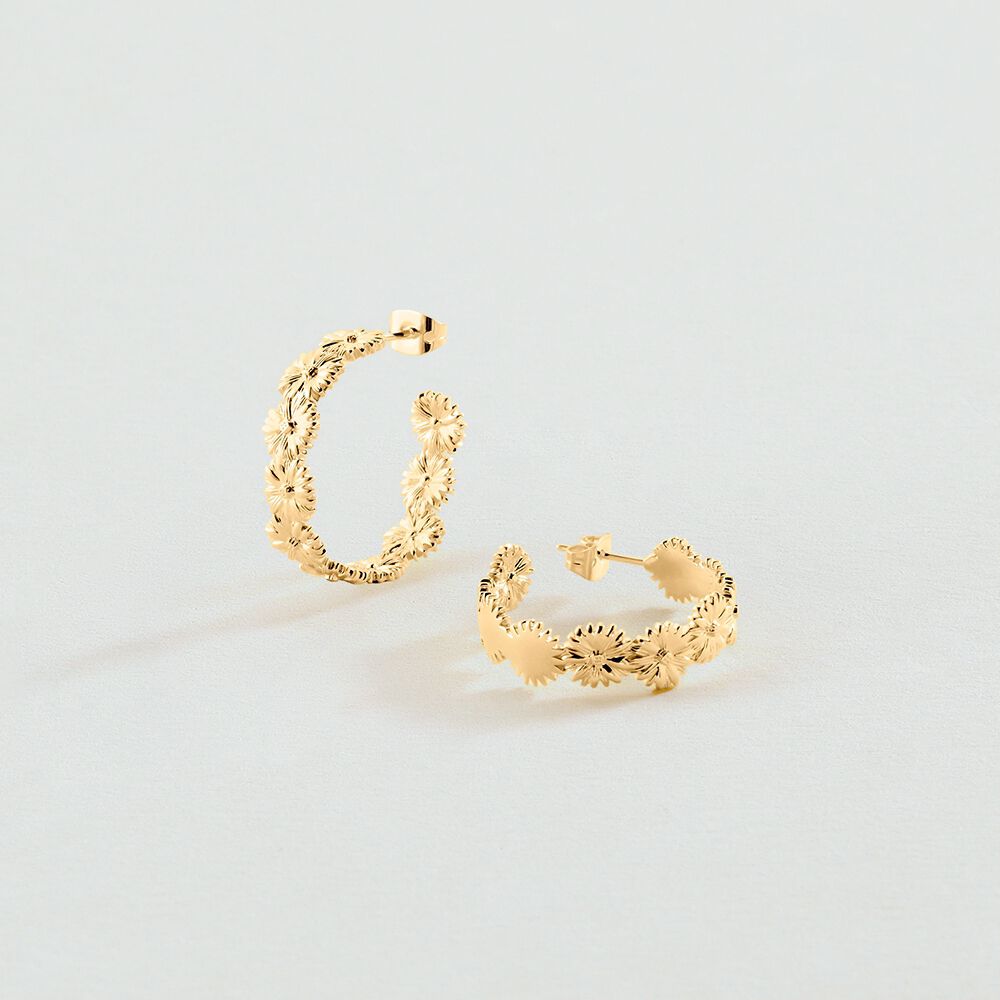 Créoles BLOSSOM - Doré - Boucles d'oreilles fantaisies  | Agatha