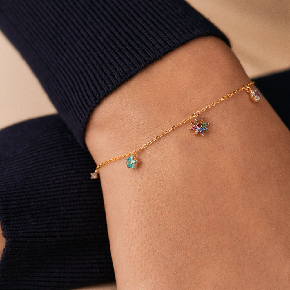 Bracelet souple SPACE AGE - Multicolore / Doré - Bracelets  | Agatha