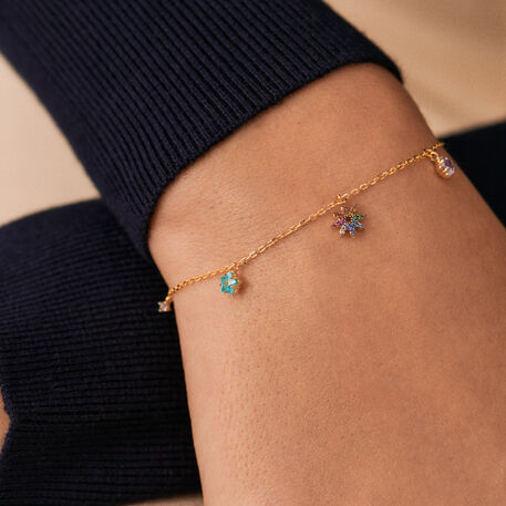 Bracelet souple SPACE AGE - Multicolore / Doré - Bracelets  | Agatha