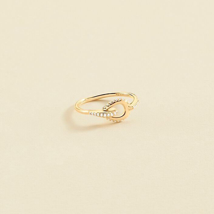 Bague fine GEMINI - Cristal / Doré - Bagues  | Agatha