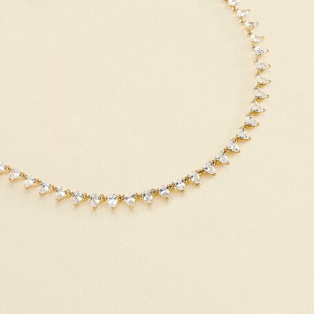 Collier ras du cou OLIMPIA - Cristal / Doré - Colliers  | Agatha