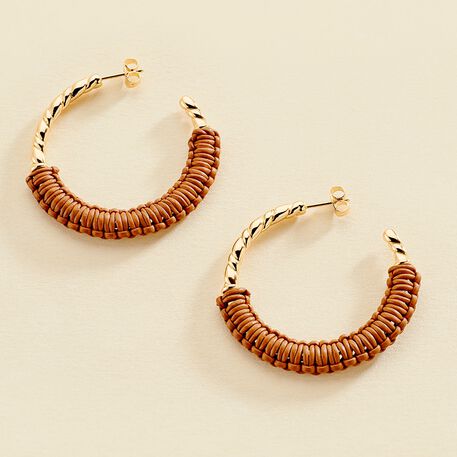 Créoles TWIGGY - Doré / Camel - Boucles d'oreilles  | Agatha