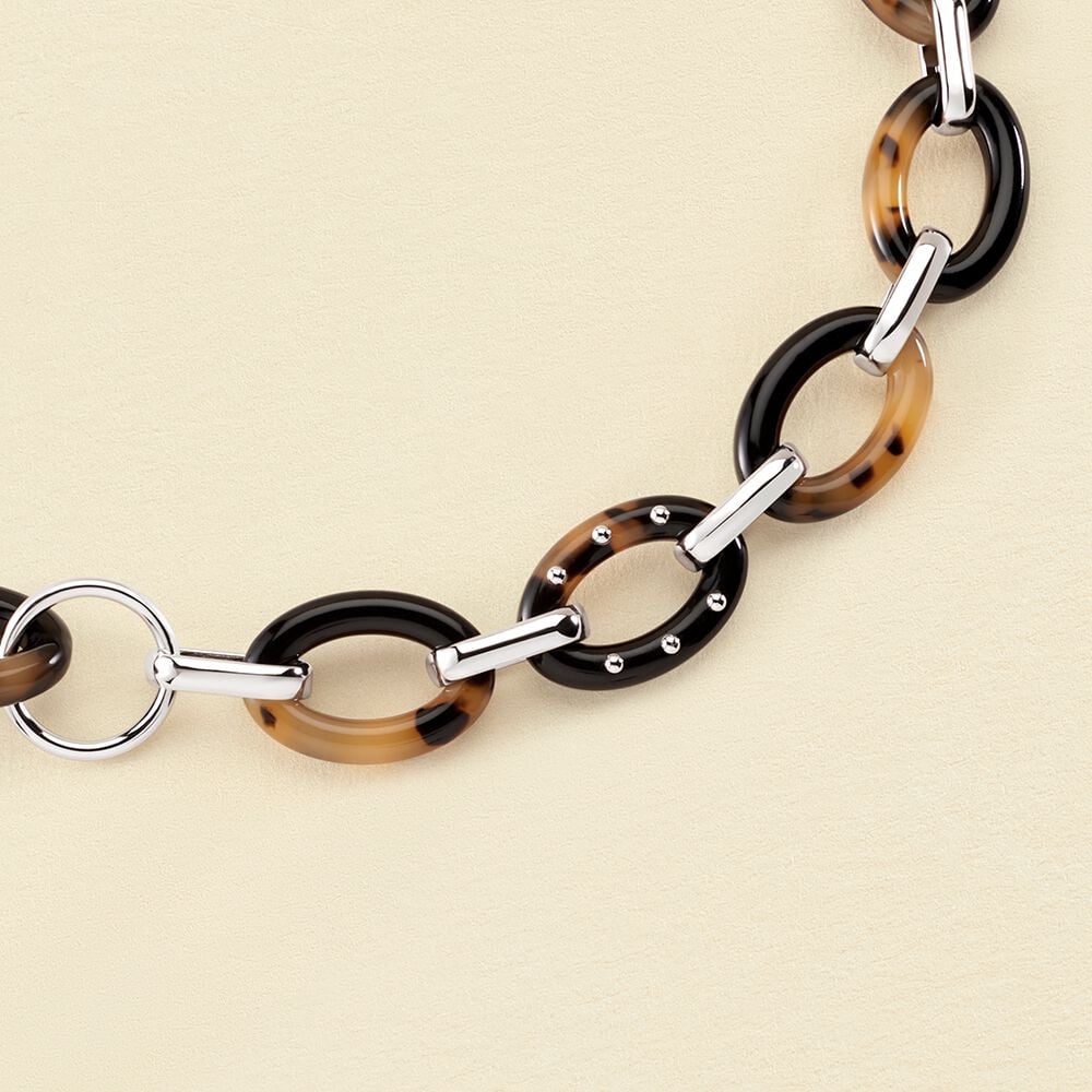 Collier mi-long ARIA - Ecaille / Noir - Colliers fantaisie  | Agatha