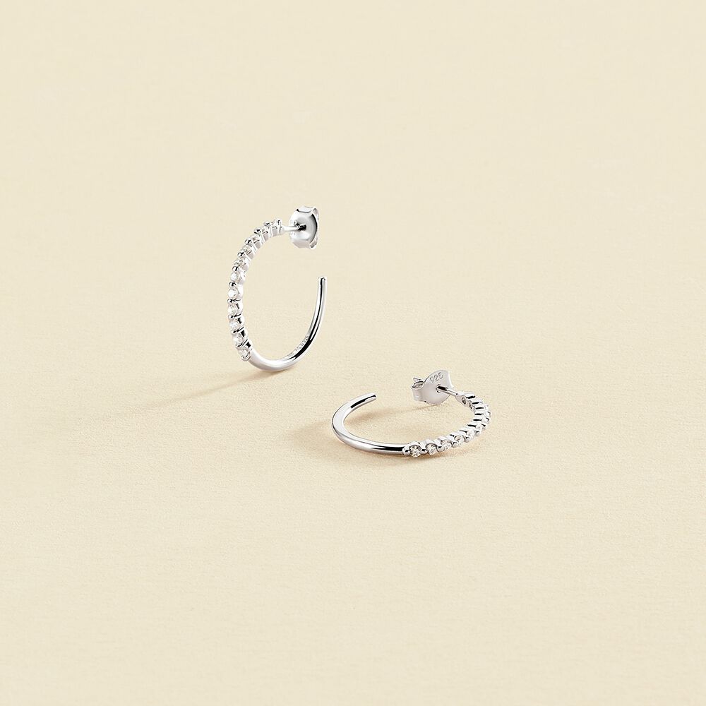 Créoles BELOVED - Cristal / Argenté - Boucles d'oreilles  | Agatha