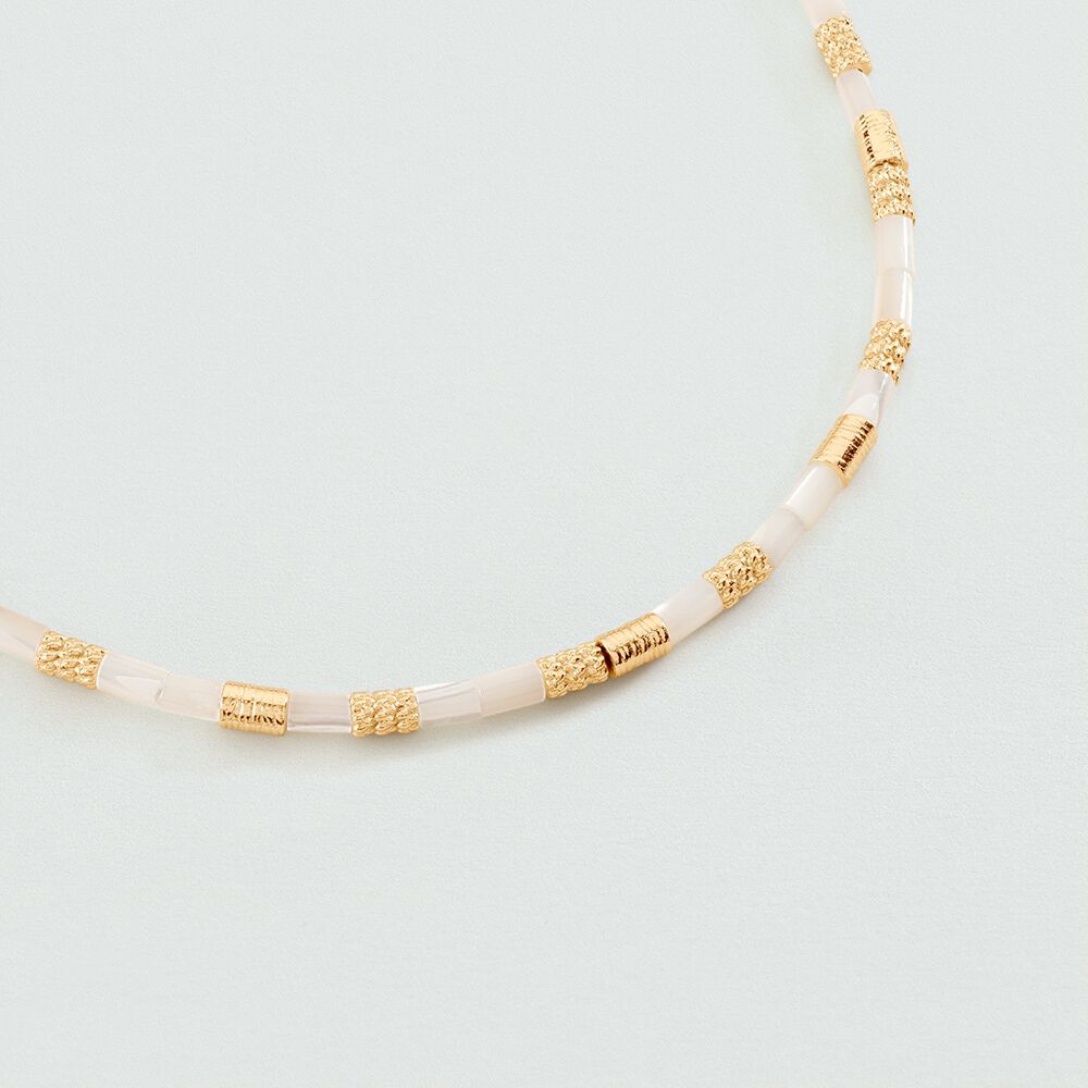 Collier ras du cou PETRA - Nacre / Doré - Colliers fantaisie  | Agatha