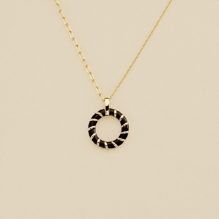 Collier mi-long SESHA - Noir / Doré - Colliers  | Agatha