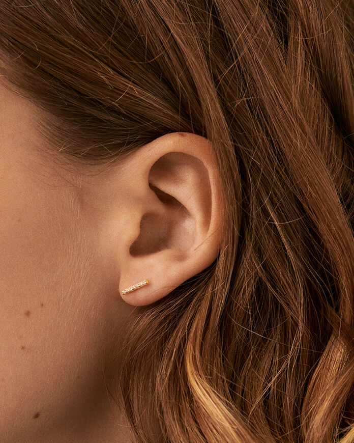 Boucles d'oreilles puces BARSHINE - Cristal / Doré - Boucles d'oreilles puces  | Agatha