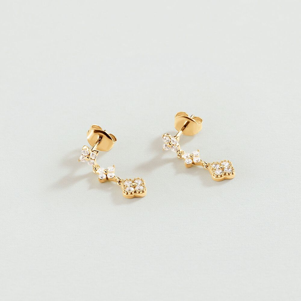 Boucles d'oreilles pendantes BELOVED - Cristal / Doré - Boucles d'oreilles fantaisies  | Agatha