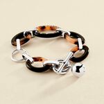 Bracelet souple BOUCLE - Ecaille / Noir - Bracelets  | Agatha