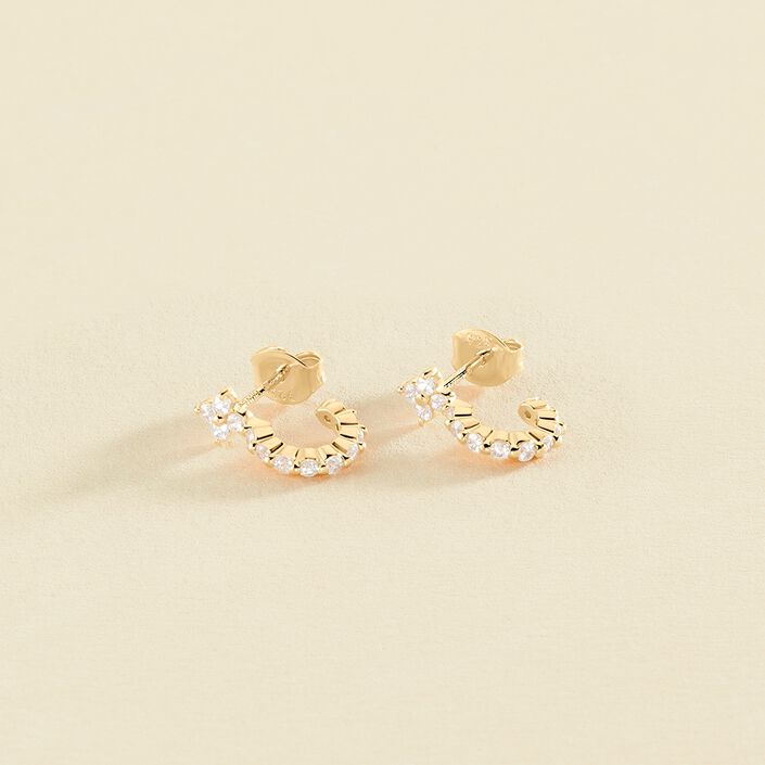 Créoles BELOVED - Cristal / Doré - Boucles d'oreilles  | Agatha