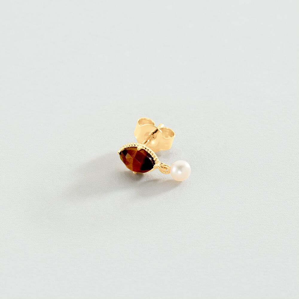 Piercing puce PRECIEUX - Oeil de tigre - Piercings  | Agatha