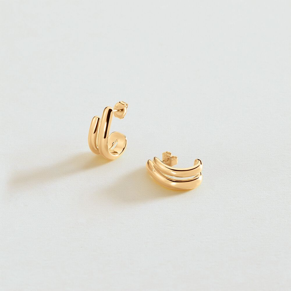 Boucles d'oreilles pendantes TRIJONC - Doré - Boucles d'oreilles fantaisies  | Agatha