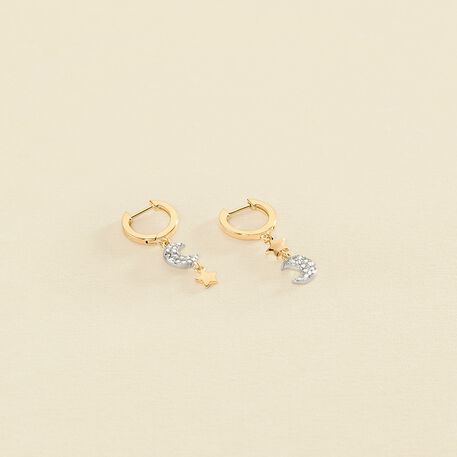 Créoles SARA - Argenté / Doré - Boucles d'oreilles  | Agatha