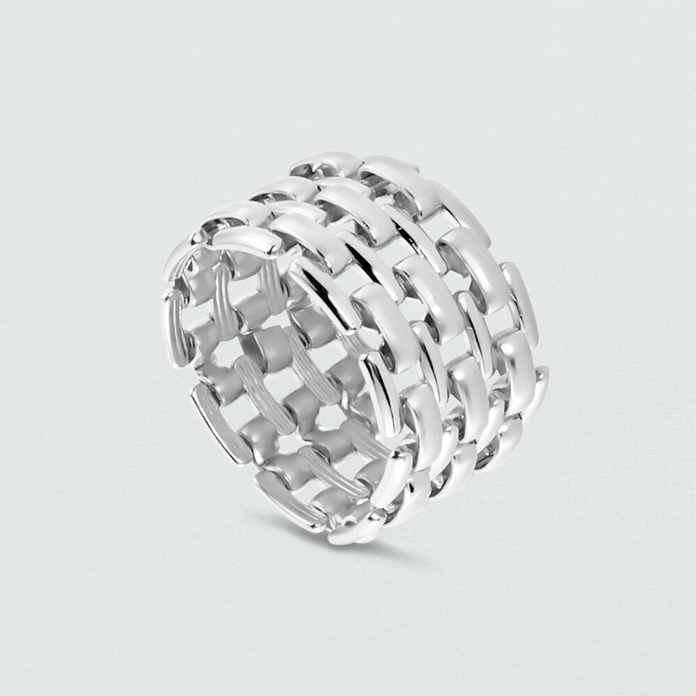 Bague large MINUIT - Argent&eacute; - Bagues larges  | Agatha