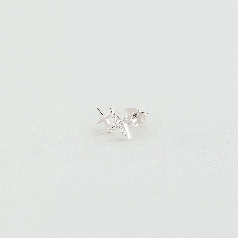 Piercing puce SHINING - Cristal / Argenté - Piercings  | Agatha