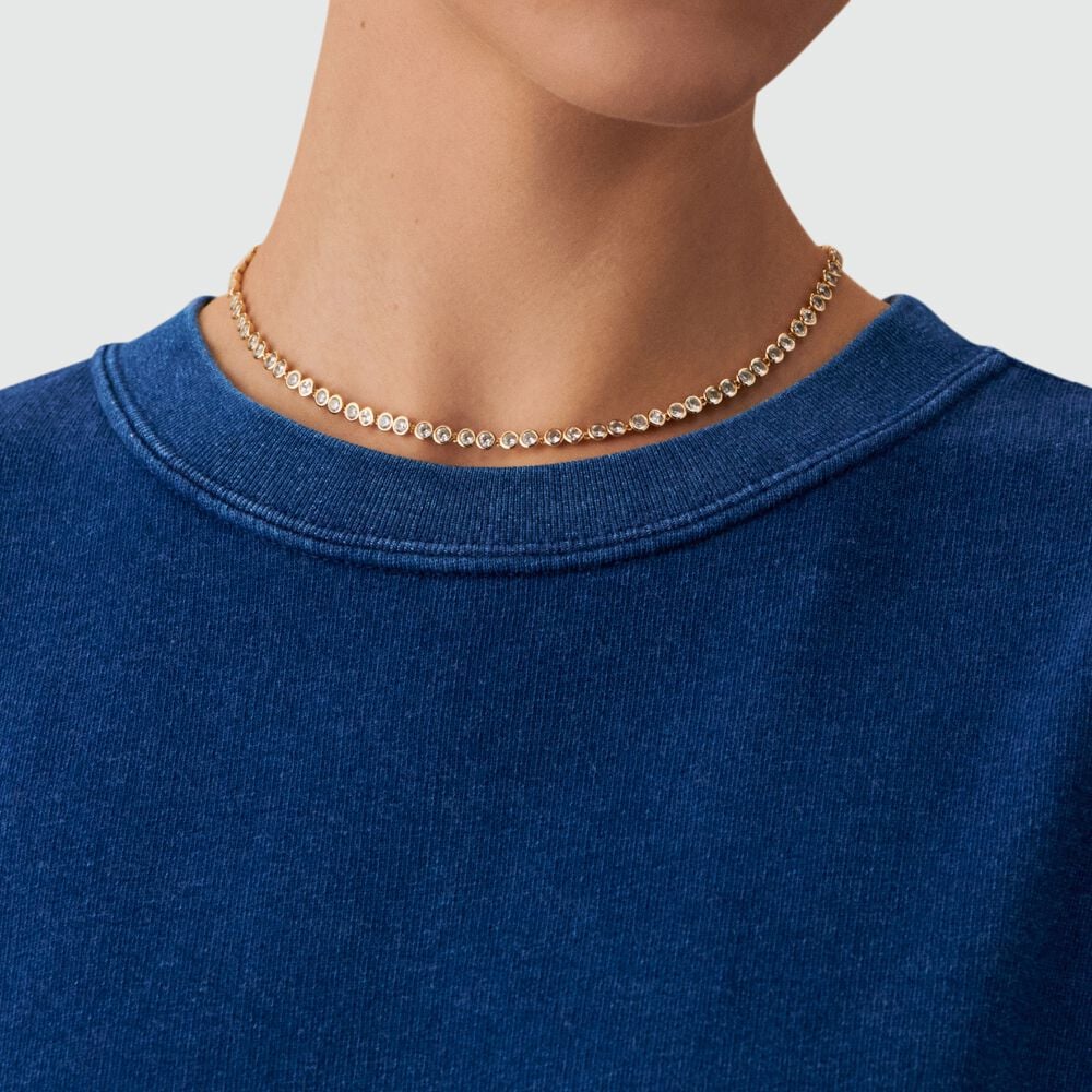 Collier ras du cou ADAMAS - Cristal / Doré - Colliers fantaisie  | Agatha