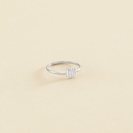 Bague fine GLORIA - Cristal / Argenté - Bagues  | Agatha