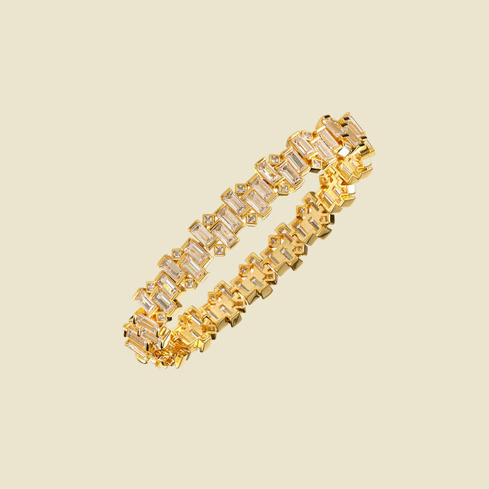 Bracelet souple GRETA - Cristal / Doré - Bracelets  | Agatha
