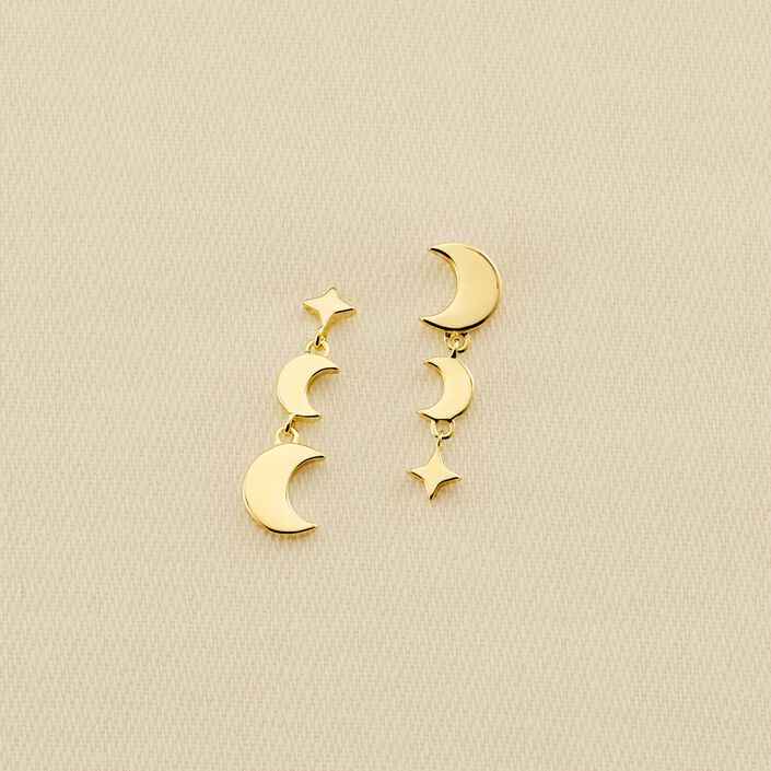 Boucles d'oreilles pendantes LUNAISON - Doré - Boucles d'oreilles  | Agatha