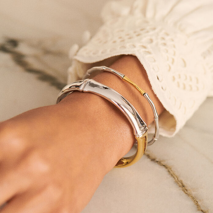 Bracelet souple BAMBOO - Argenté / Doré - Bracelets  | Agatha