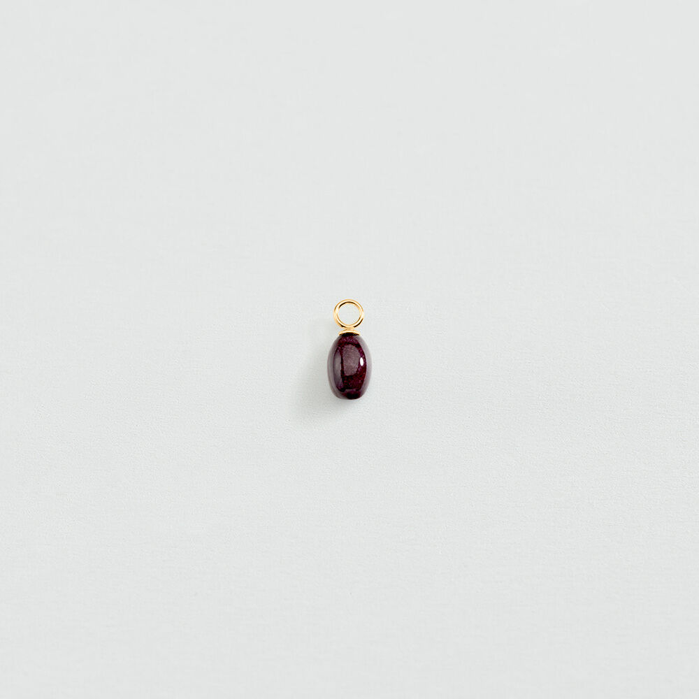 Pendentif PAMPILLE PIERRE NATURELLE - Bordeaux / Dor&eacute; - Bijoux  | Agatha