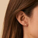 Boucles d'oreilles puces GLORIA - Cristal / Doré