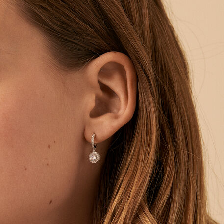 Créoles IMPERIAL - Cristal / Argenté - Boucles d'oreilles  | Agatha