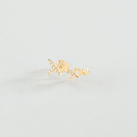 Piercing puce SHINING - Cristal / Doré - Piercings  | Agatha