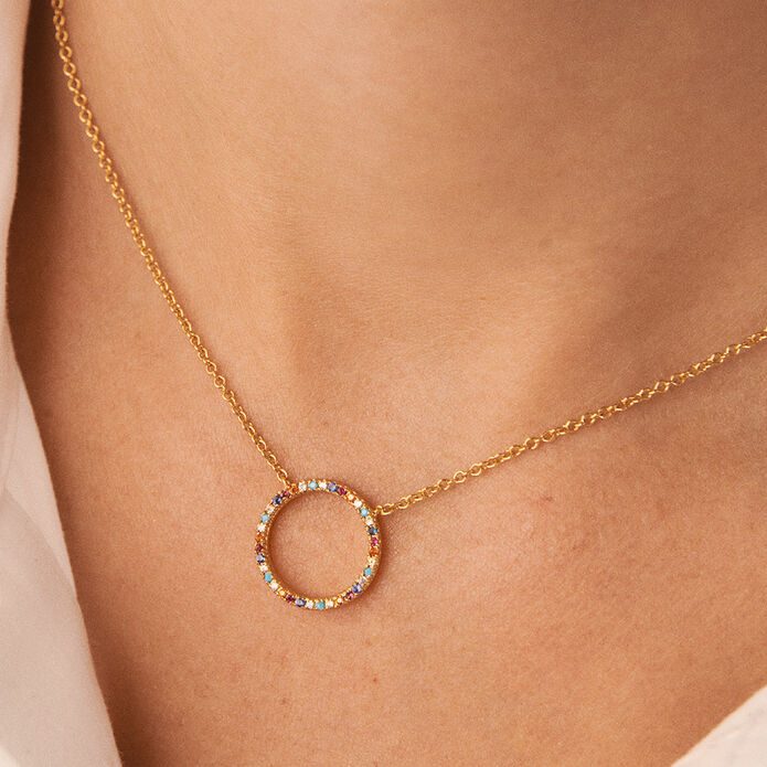 Collier ras du cou RAINBOW - Multicolore / Doré - Colliers  | Agatha