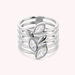 Bague large LEAVES - Cristal / Argenté - Bagues  | Agatha