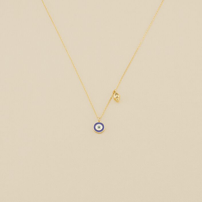 Collier ras du cou CYCLADES - Bleu / Doré - Colliers  | Agatha