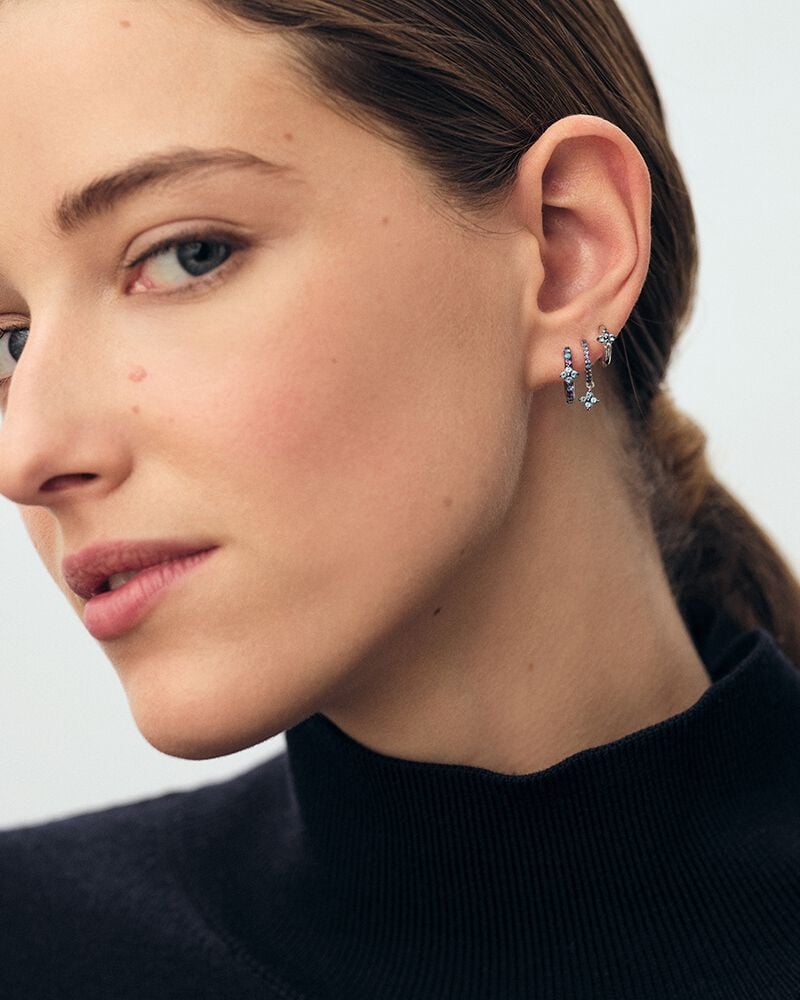 Piercing créole BELOVED - Multicolore / Argenté - Piercings  | Agatha Piercing créole BELOVED - Multicolore / Argenté - Piercings  | Agatha
