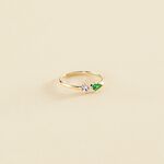 Bague fine ASTRE - Vert / Doré - Bagues  | Agatha
