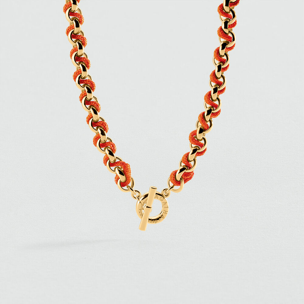 Collier ras du cou GAMBETTA - Orange / Dor&eacute;