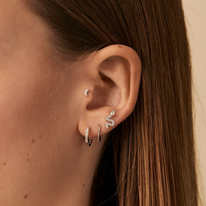 Piercing puce SNAKY - Cristal / Argenté - Piercings  | Agatha
